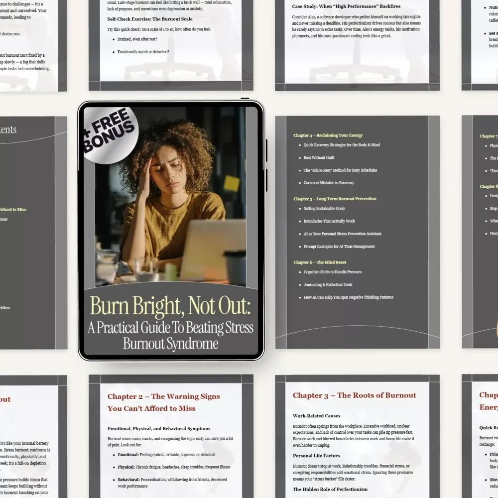Burn Bright, Not Out: A Practical Guide to Beating Stress Burnout Syndrome | Digital Ebook for Stress Relief, Burnout Recovery, Work-Life Balance