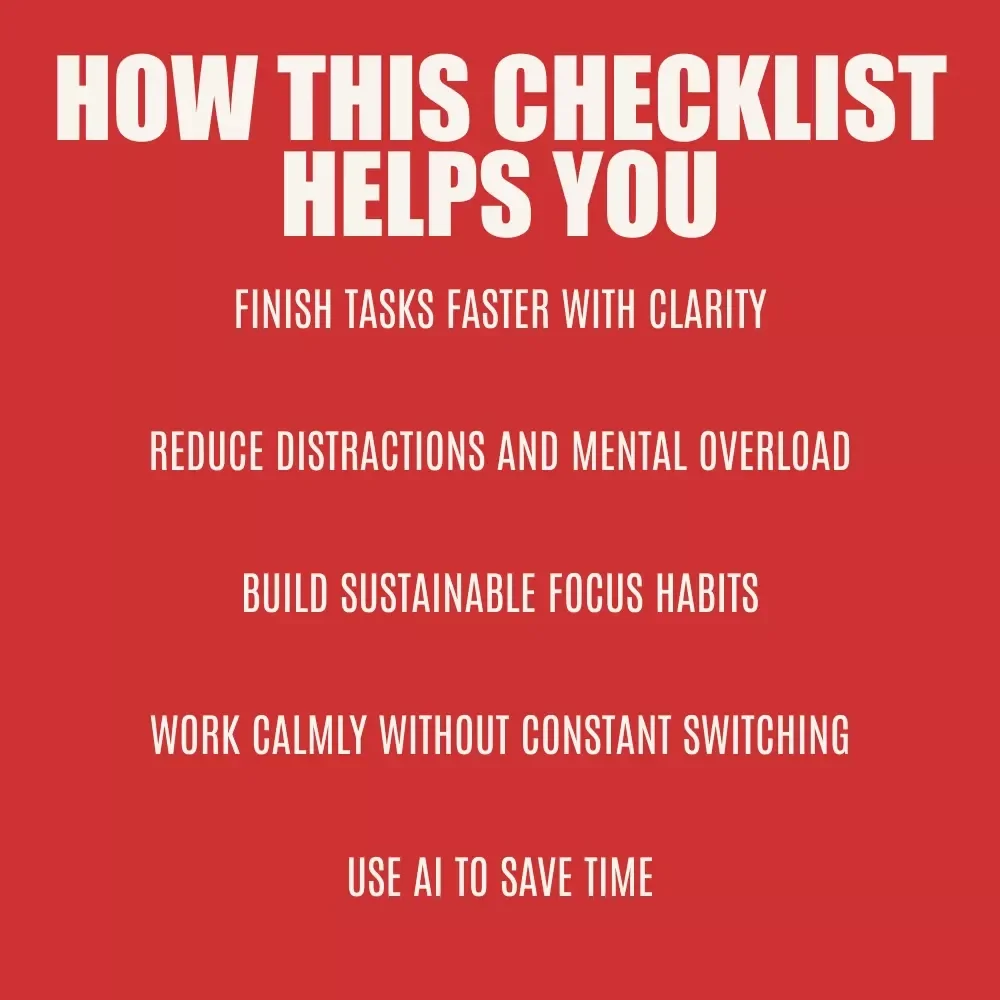The Ultimate Focus Breakup Checklist: Dump Multitasking for Good! | Digital Productivity Checklist to Learn How to Break Free from Multitasking Habits