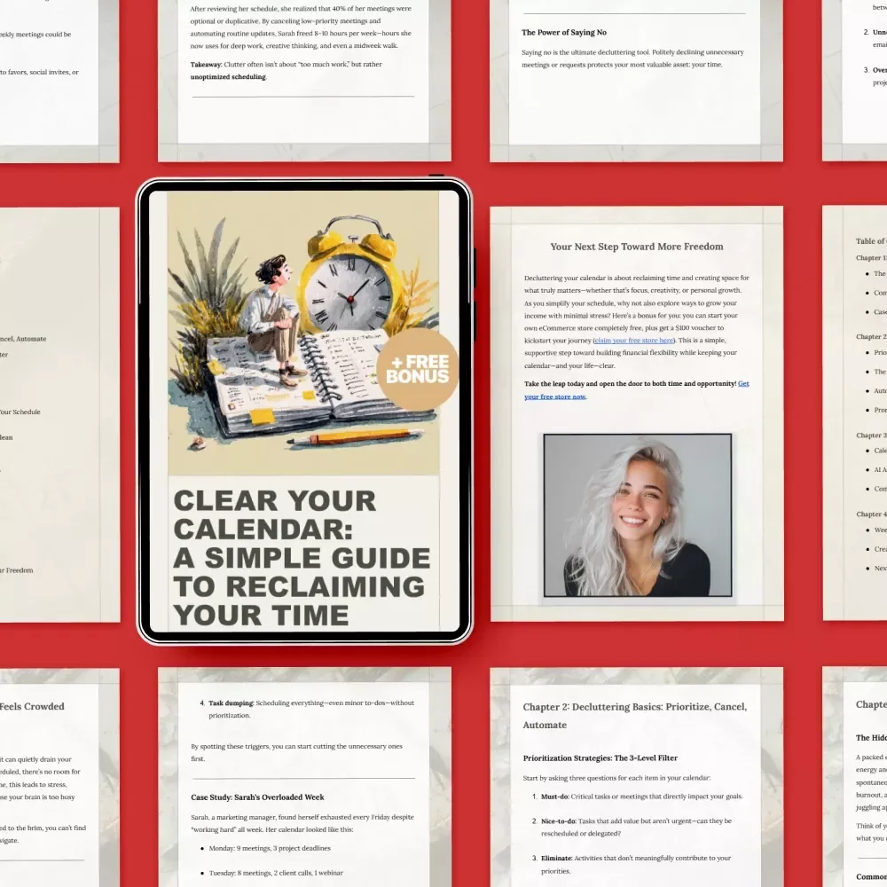 Clear Your Calendar: A Simple Guide to Reclaiming Your Time – The Ultimate eBook to Declutter Your Schedule and Prioritize What Matters