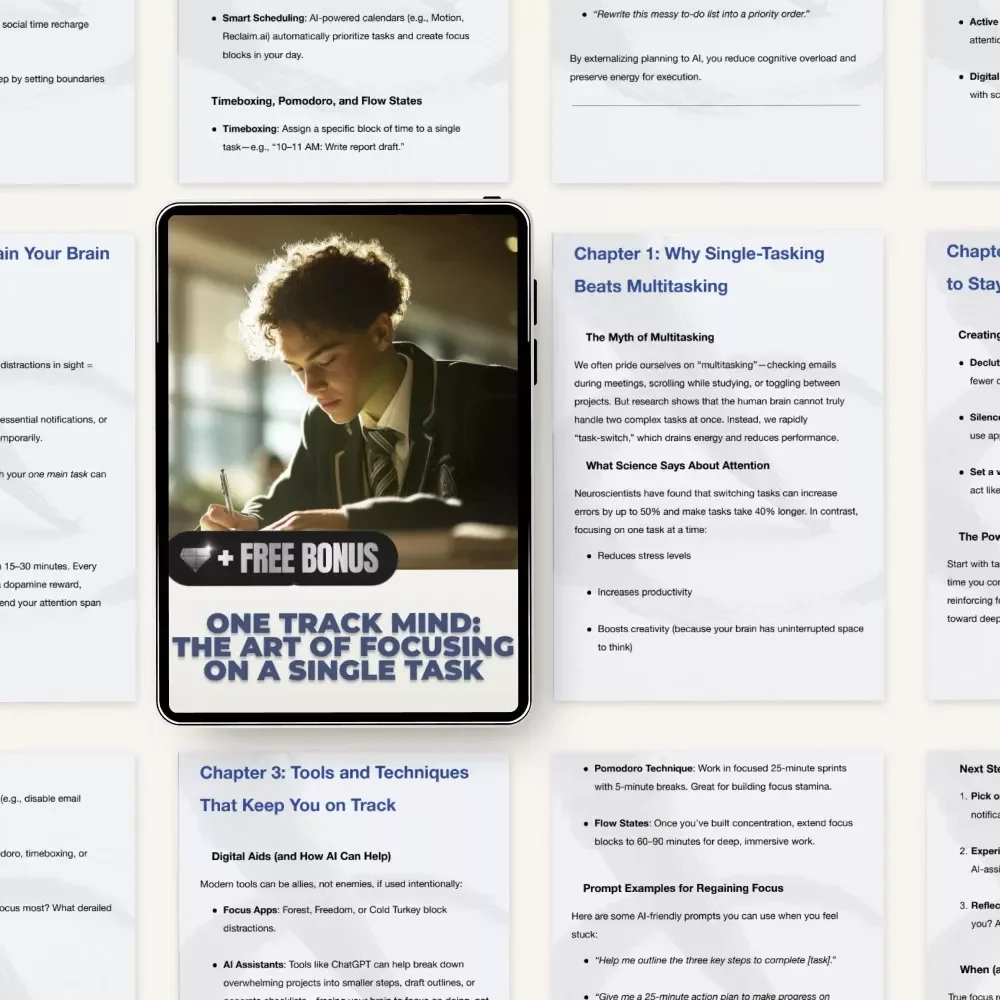 One Track Mind: The Art of Focusing on a Single Task – Practical Guide on How to Focus on One Task at a Time, Deep Work & Productivity Reset