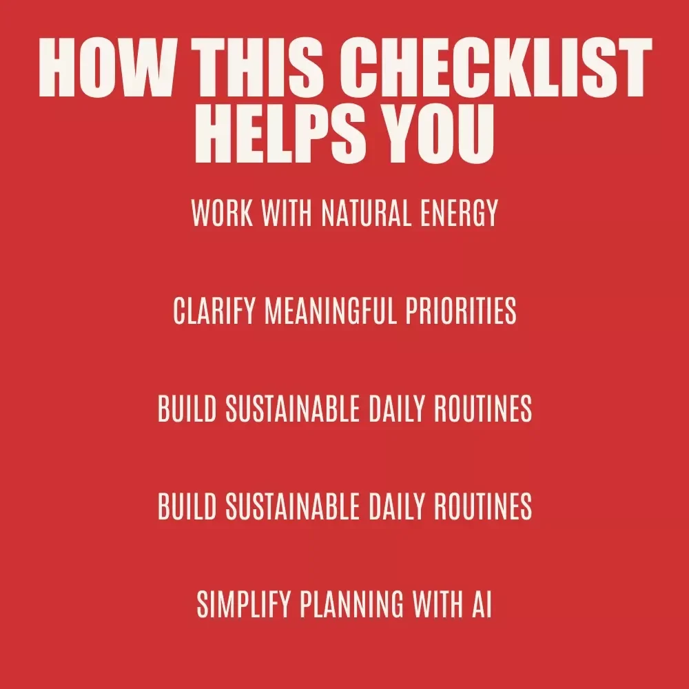 The Healthy Productivity Power Checklist: From Hustle to Flow | Simple Guide on how to shift from hustle culture to healthy productivity
