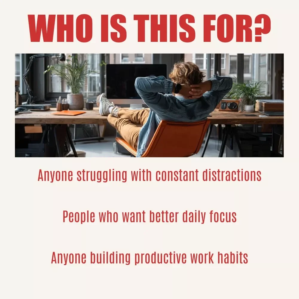 The Ultimate Focus Hack Checklist: Your Shortcut to Distraction-Free Success | Digital Productivity Checklist | Simple Ways to Minimize Distractions and Focus