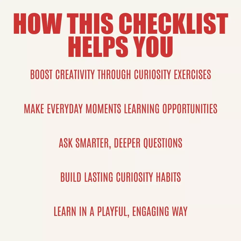 The Ultimate Curiosity Checklist: Your Daily Spark for a Lifetime of Learning – Build Curiosity for Lifelong Knowledge Digital Download