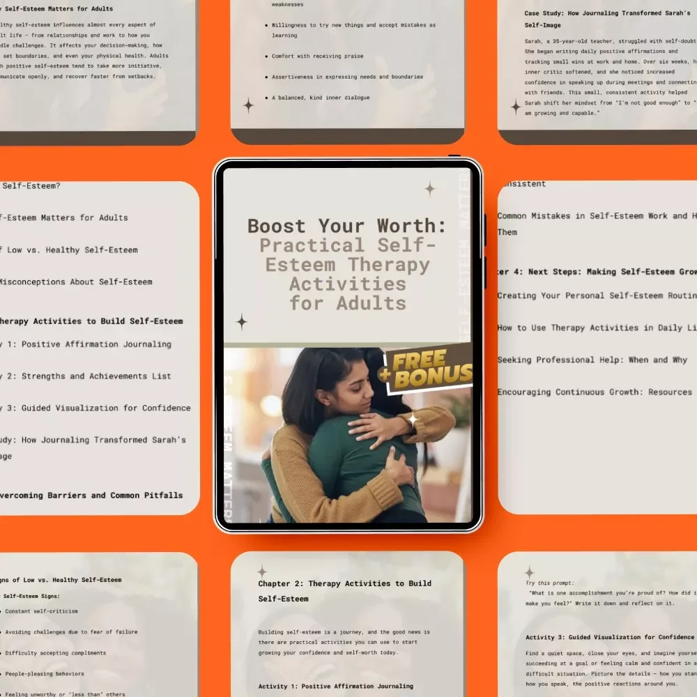 Boost Your Worth: Practical Self-Esteem Therapy Activities for Adults | Guided Workbook for Confidence, Healing & Personal Growth
