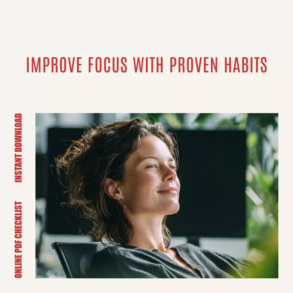 Sharp Mind Checklist: Boost Focus & Memory Daily | Digital Focus & Brain Health Checklist | How to Improve Focus and Memory Guide