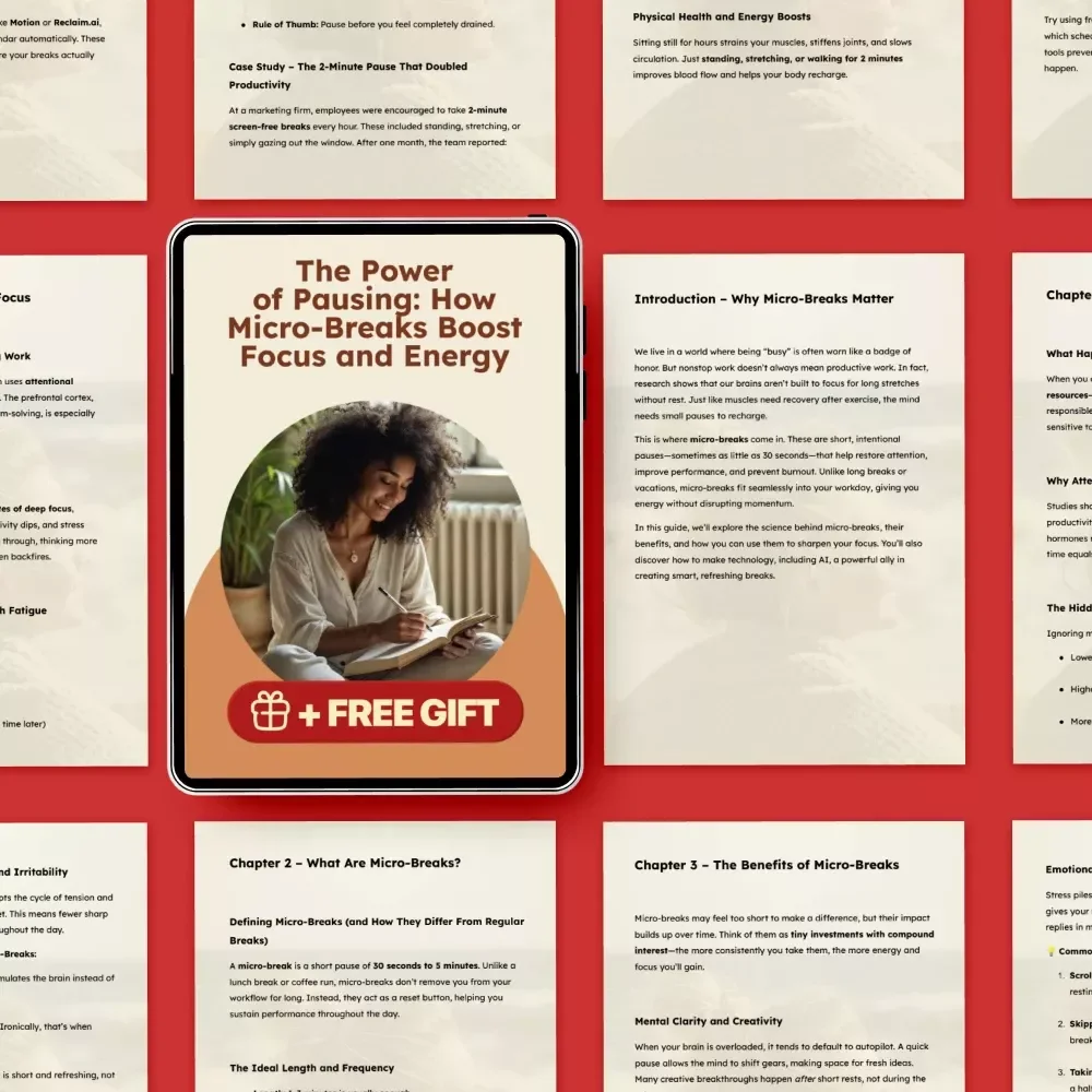 The Power of Pausing: How Micro-Breaks Boost Focus and Energy | Productivity eBook on how micro-breaks improve focus