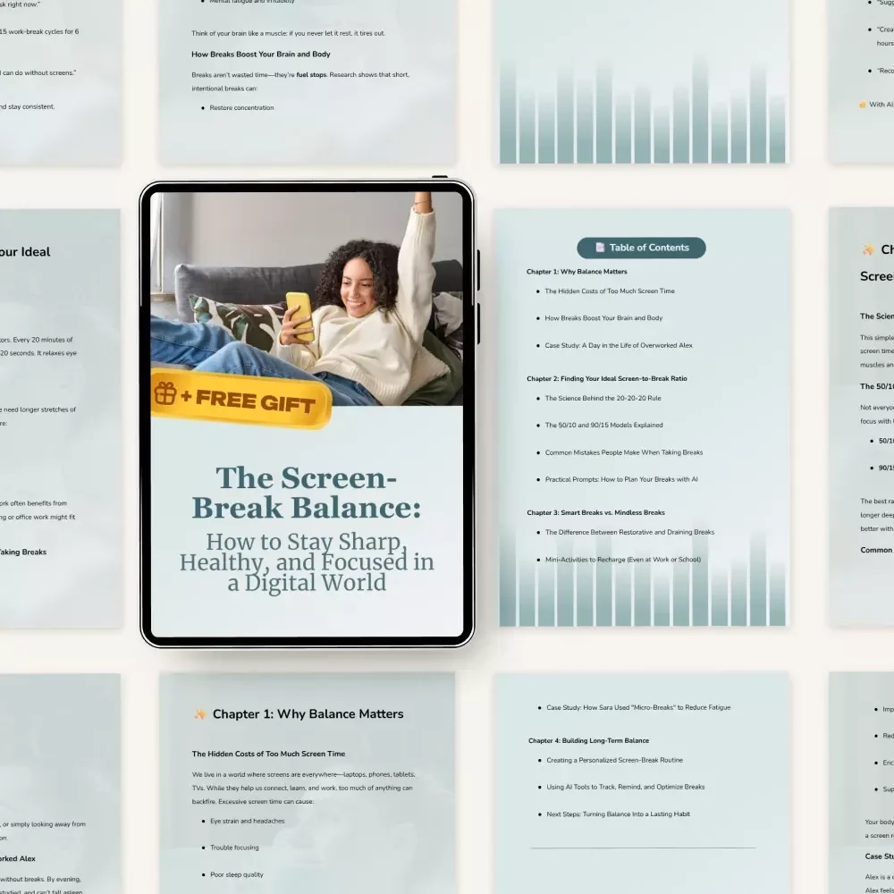 The Screen-Break Balance: How to Stay Sharp, Healthy, and Focused in a Digital World - Digital Guide