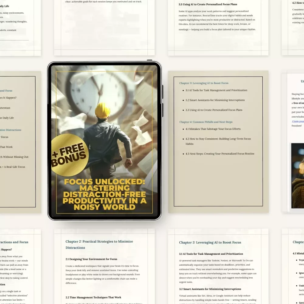 Focus Unlocked: Mastering Distraction-Free Productivity in a Noisy World – A Practical Guide with Proven Ways to Minimize Distractions and Focus