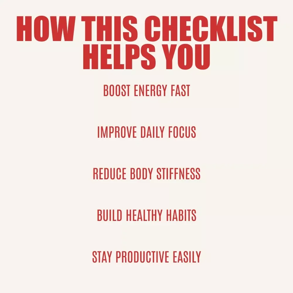 Micro-Movement Mastery: Your Quick-Action Checklist – Digital Checklist for Quick Walks, Simple Movement Ideas, and Easy Micro-Breaks for Focus & Energy