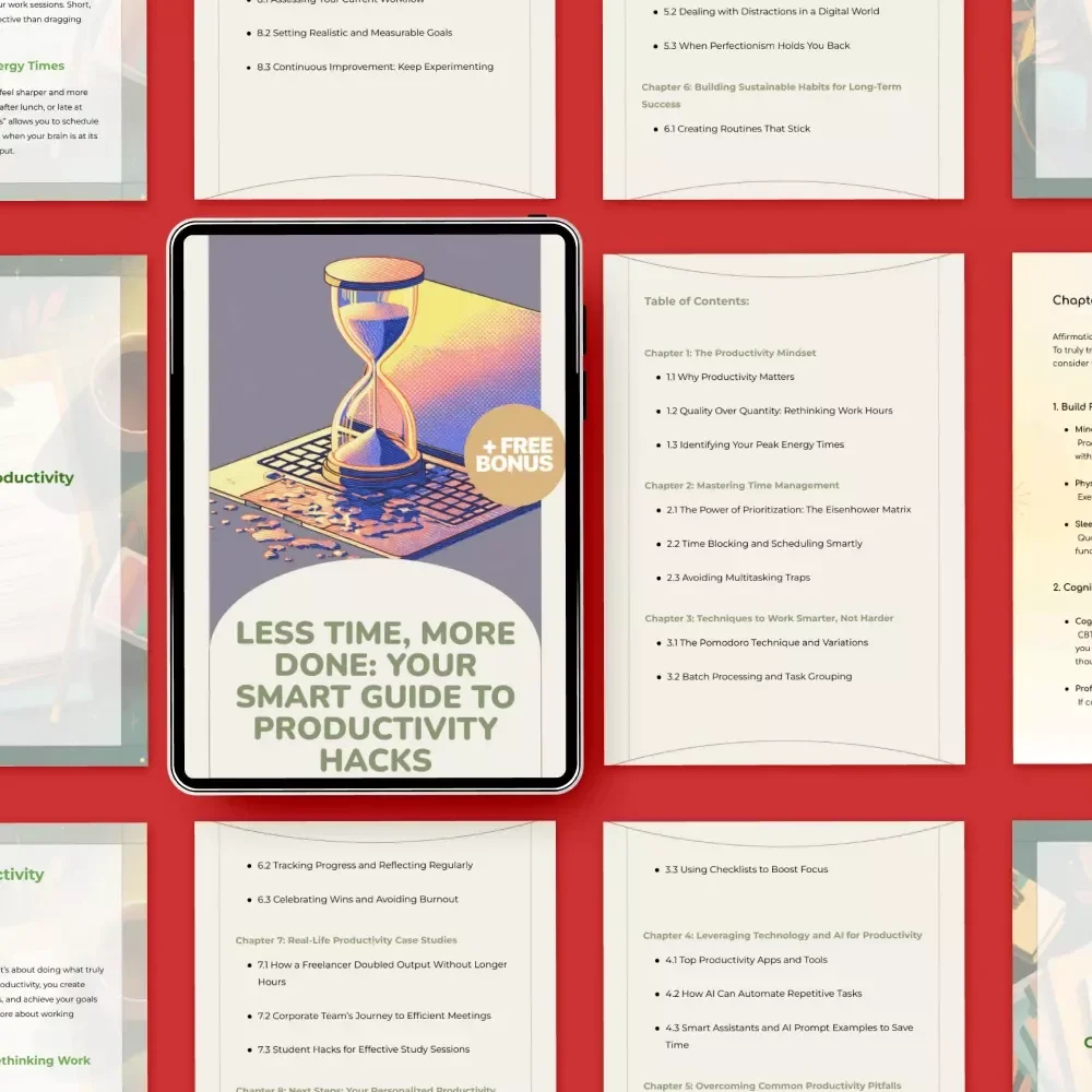 Less Time, More Done: Your Smart Guide to Productivity Hacks | Ebook on How to Be More Productive in Less Time | Work Smarter, Not Harder Digital Download