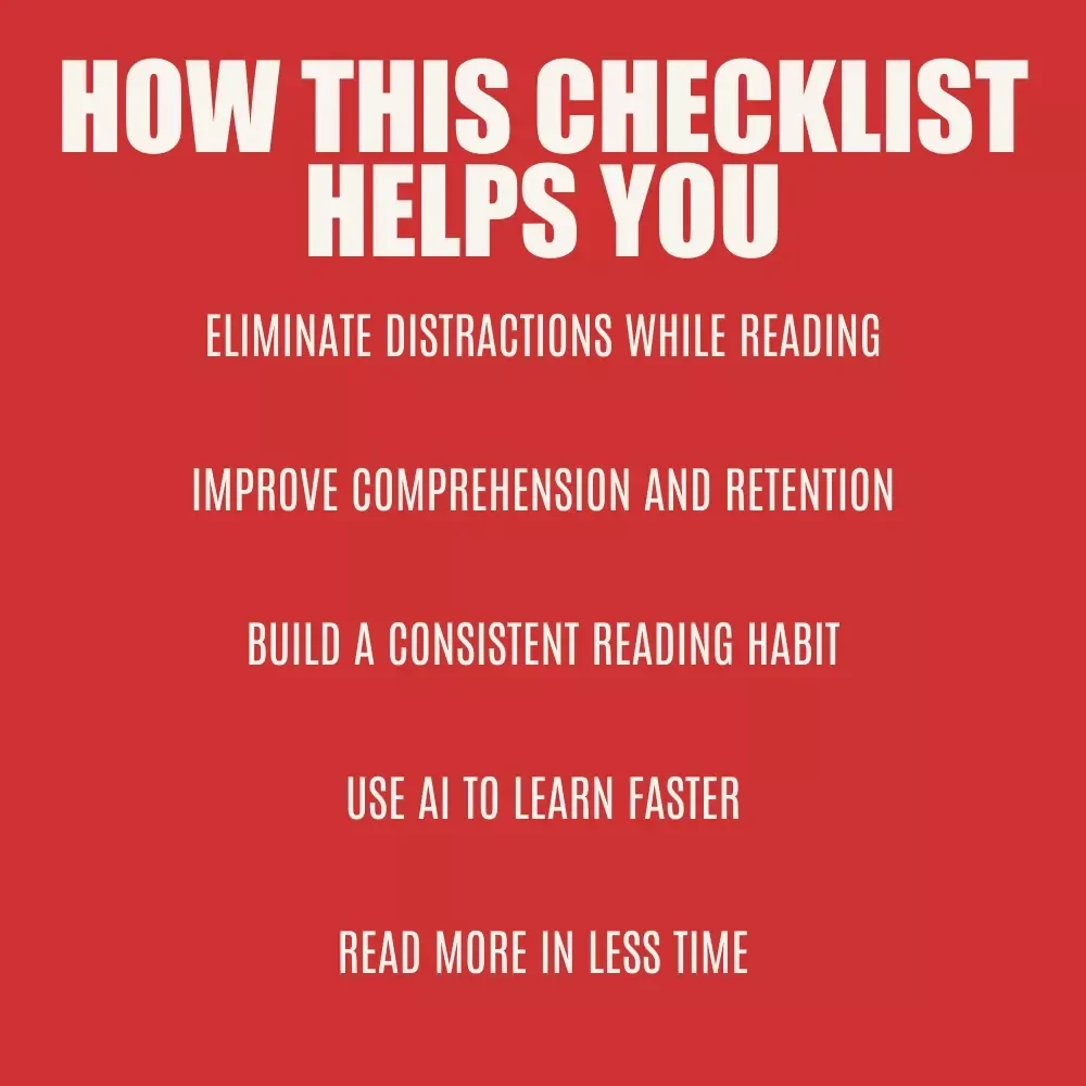 Focus & Flow: Your Ultimate Reading Power Checklist – Digital Download Guide on How to Focus on Reading, Build Deep Focus, Improve Comprehension & Read Consistently