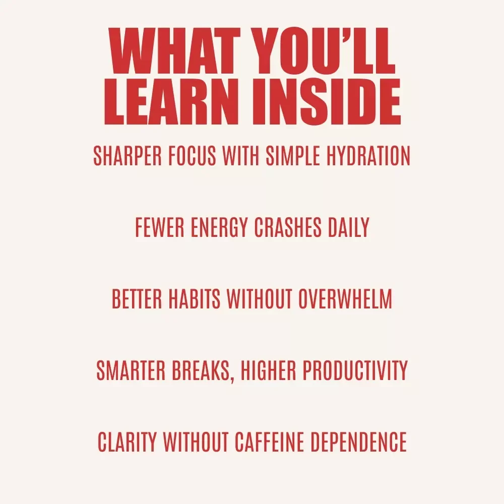 Hydration Breaks: Unlock Laser Focus with Every Sip | Focus & Productivity Ebook | hydration breaks: how water boosts focus