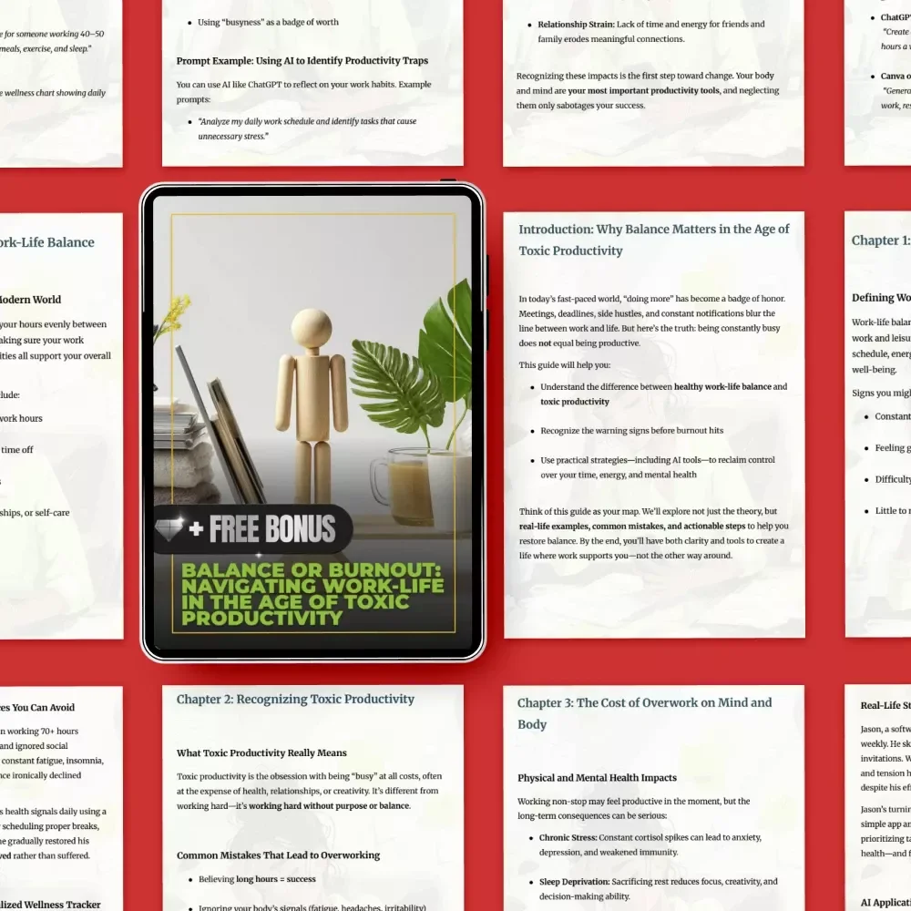 Balance or Burnout: Navigating Work-Life in the Age of Toxic Productivity | Work-Life Balance vs Toxic Productivity eBook for Sustainable Success
