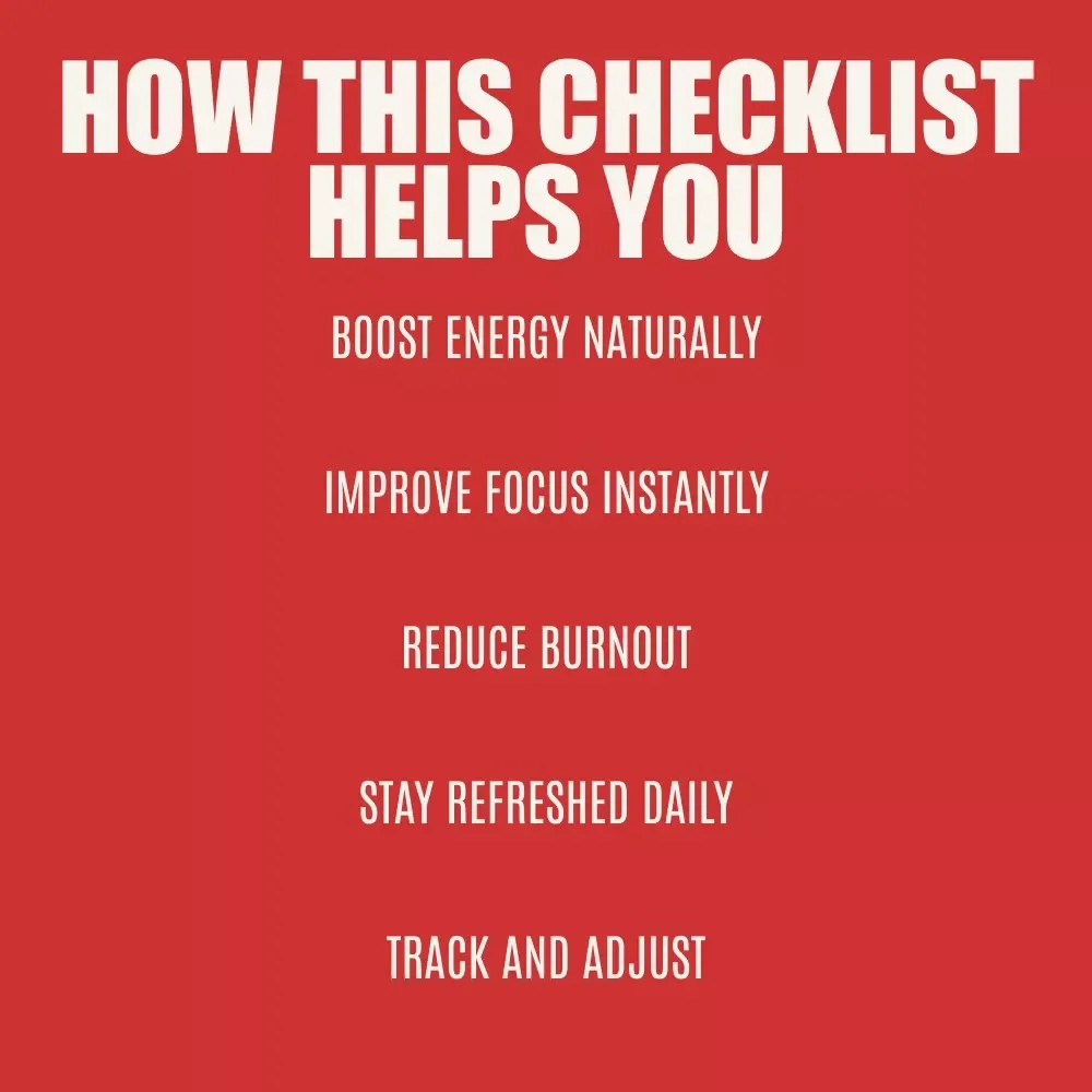 Your Energizing Micro-Break Master Checklist | Daily Micro-Break Planner to Restore Energy | Printable Digital Checklist for Focus, Balance & Burnout Relief