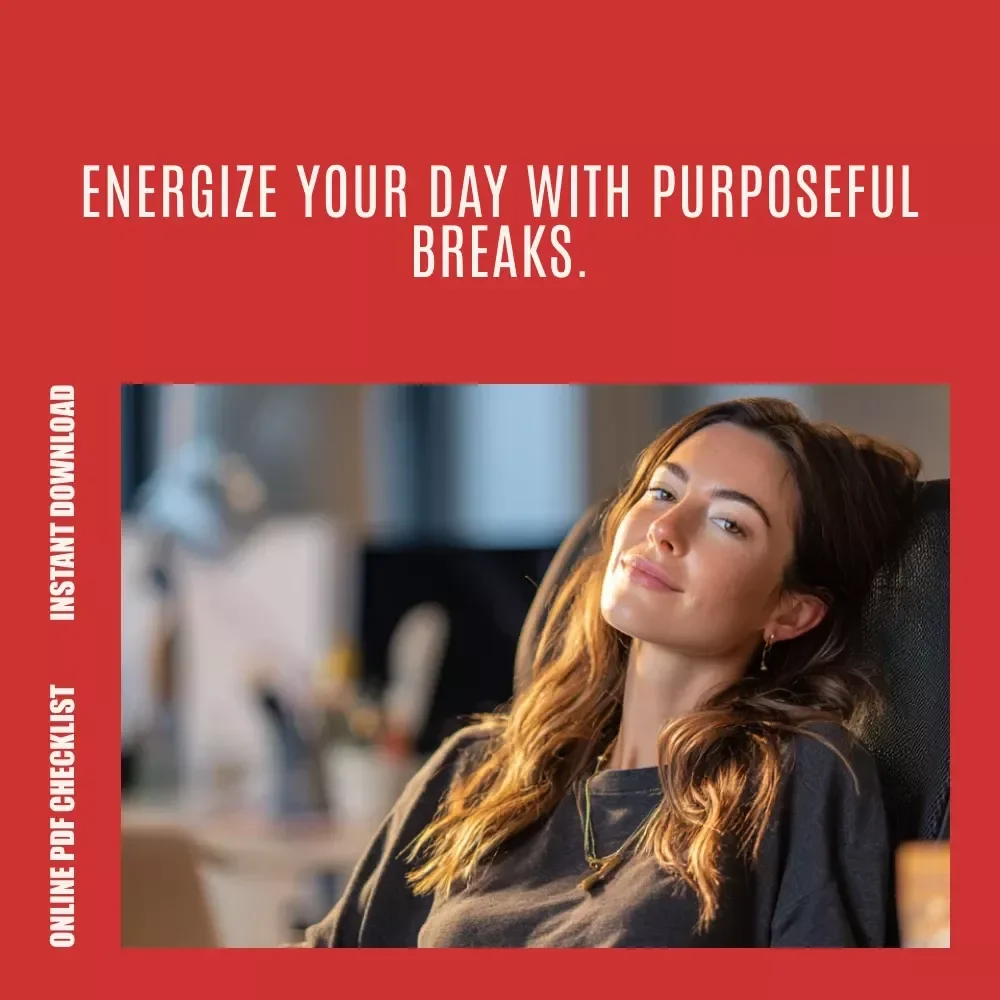 Your Energizing Micro-Break Master Checklist | Daily Micro-Break Planner to Restore Energy | Printable Digital Checklist for Focus, Balance & Burnout Relief
