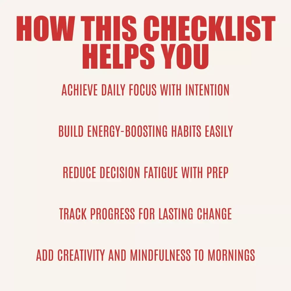 Morning Mastery Checklist: Start Your Day Focused & Fired Up - Daily Productivity Guide