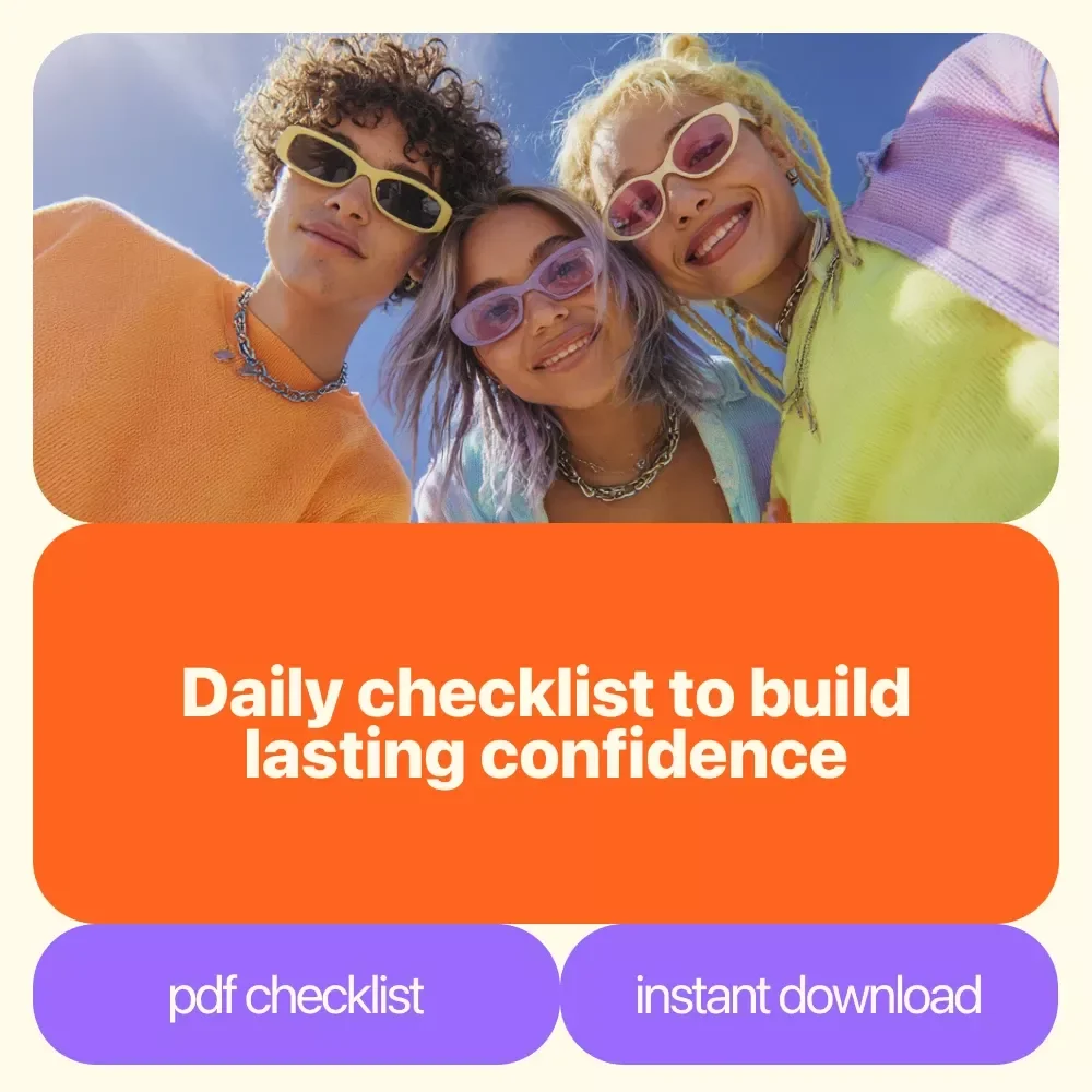 Your Confidence Kickstart Checklist: Simple Steps to Boost Self-Esteem Every Day | Self Esteem Therapy Activities for Adults | Printable Confidence Builder