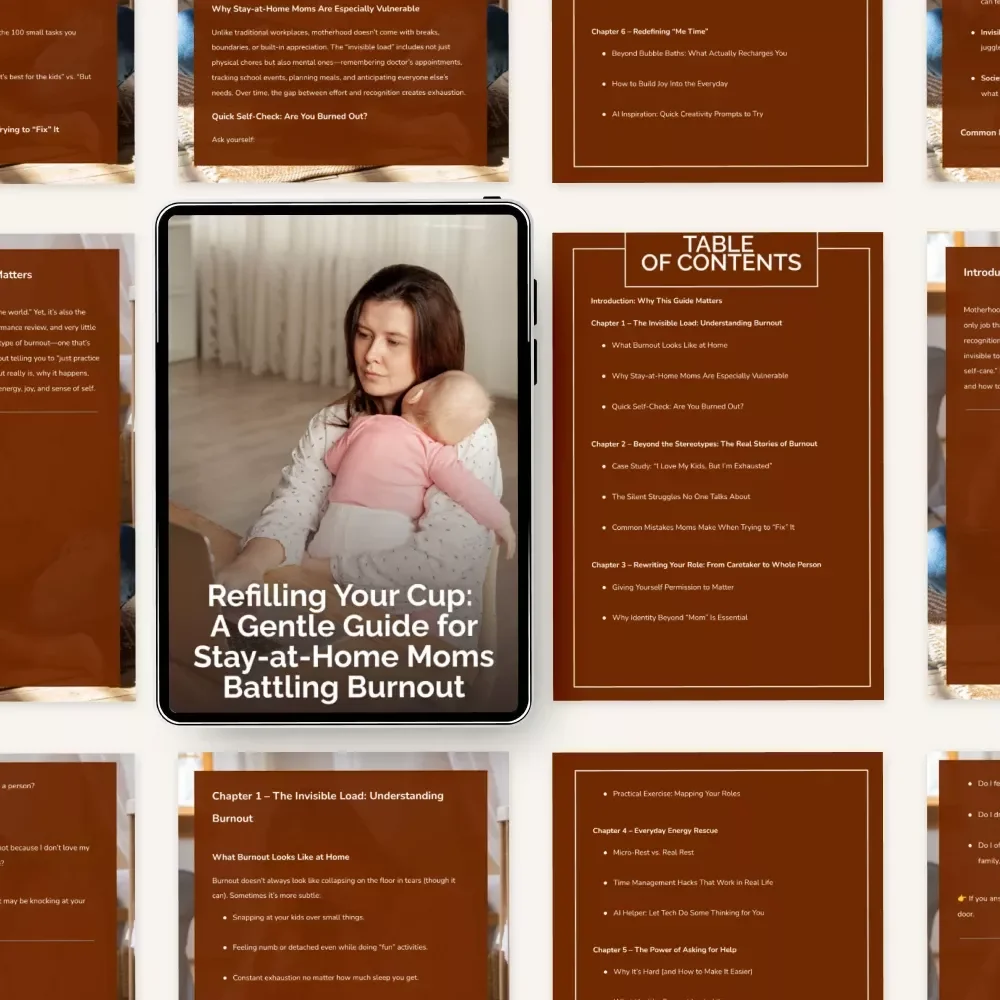 Refilling Your Cup: A Gentle Guide for Stay-at-Home Moms Battling Burnout - eBook for Overwhelmed Moms