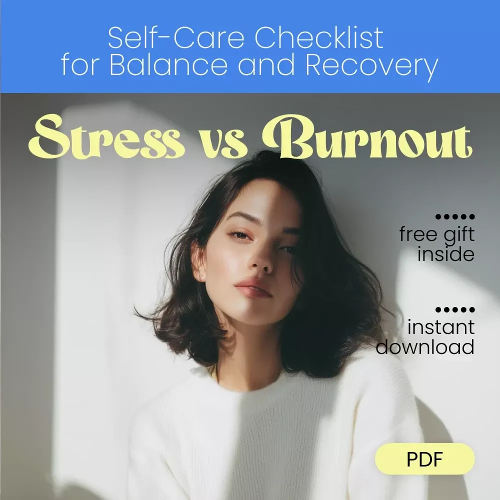 The Stress vs Burnout Survival Checklist: Take Control & Thrive | stress vs burnout Self-Care Digital Checklist for Balance, Recovery & Resilience