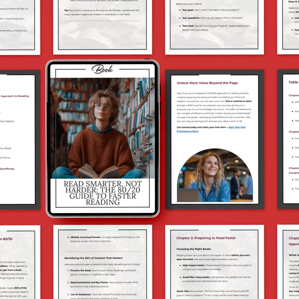 Read Smarter, Not Harder: The 80/20 Guide to Faster Reading | Ebook for Productivity, Learning & the 80/20 approach to reading books faster