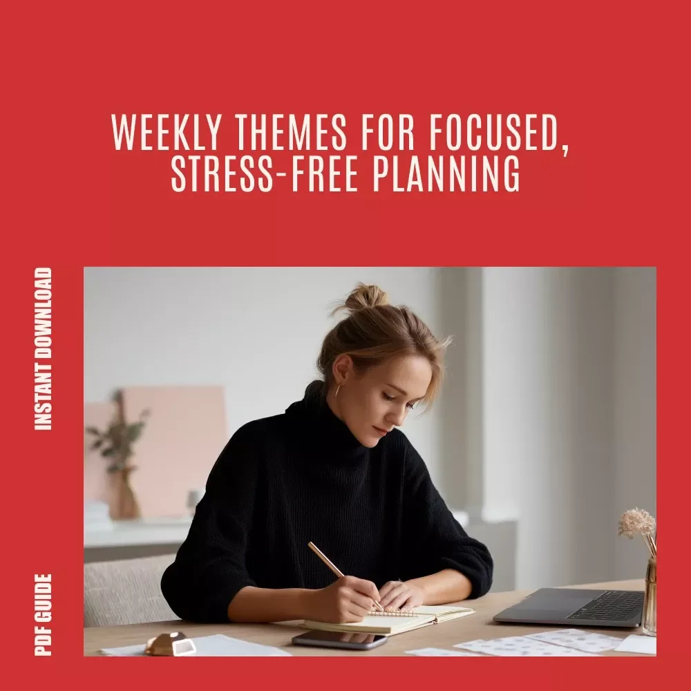 Theme Your Week: A Fun & Smart Guide to Weekly Planning | Digital eBook for Creating a Weekly Theme Calendar, Productivity, Goal Setting & Lifestyle Organization