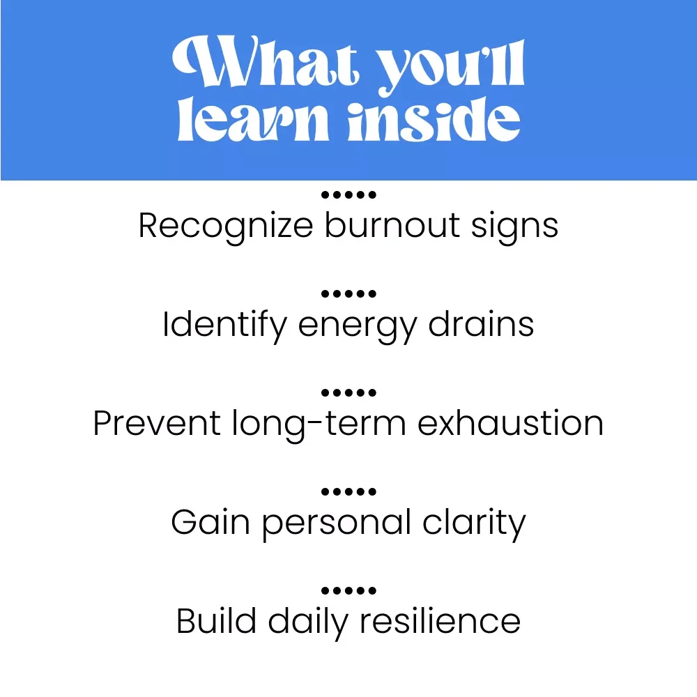 Burnout Uncovered: Understanding What Drains Your Energy and How to Spot It Early | Digital Guide on Causes of Burnout Syndrome | Self-Awareness & Prevention PDF