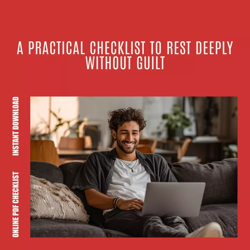 The Guilt-Free Rest Checklist | Digital Self-Care Checklist for Burnout Recovery, Mindset Shifts & How to Stop Feeling Guilty for Resting