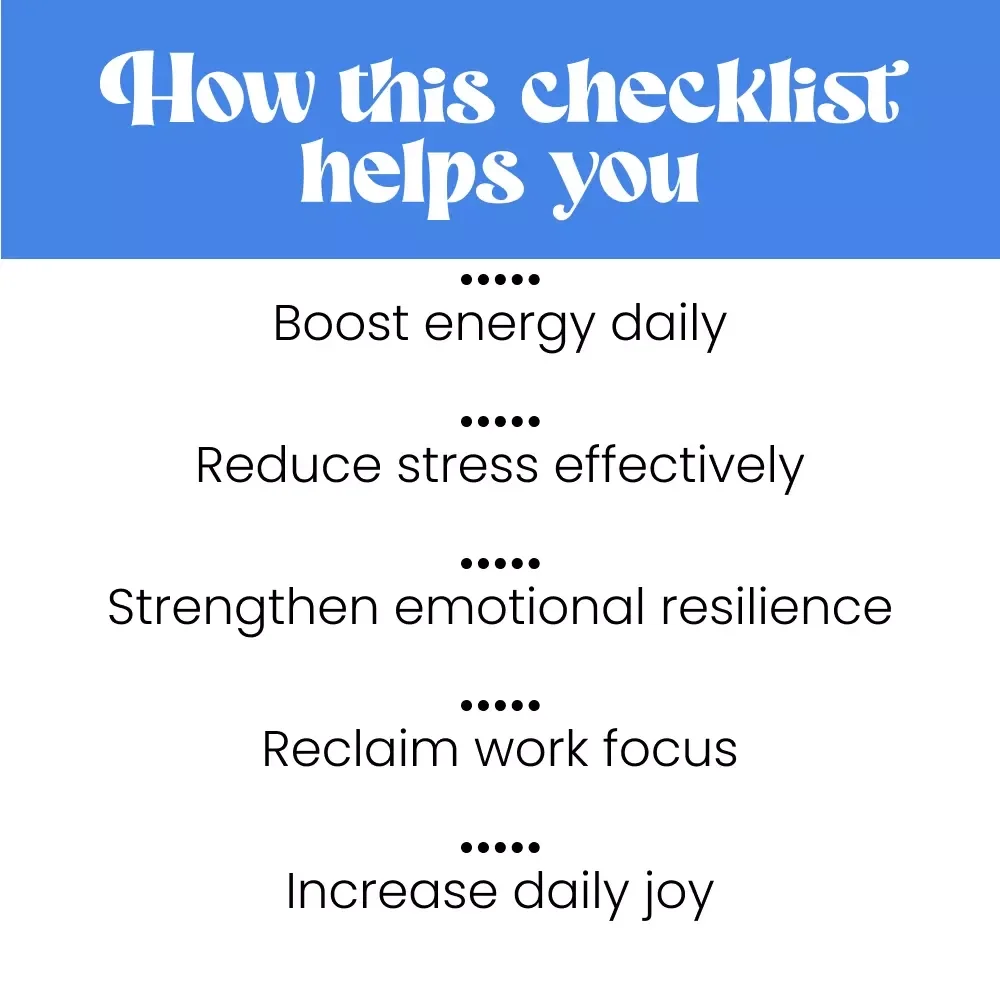 Bounce Back Brighter: Your Work Burnout Recovery Checklist – Step-by-Step Guide on How to Recover from Work Burnout, Boost Energy, and Reclaim Your Joy