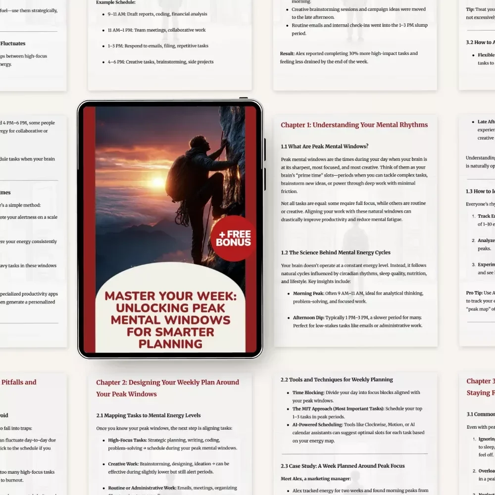 Master Your Week: Unlocking Peak Mental Windows for Smarter Planning | Weekly Planning Guide to Learn How to Plan Your Week Using Peak Mental Windows