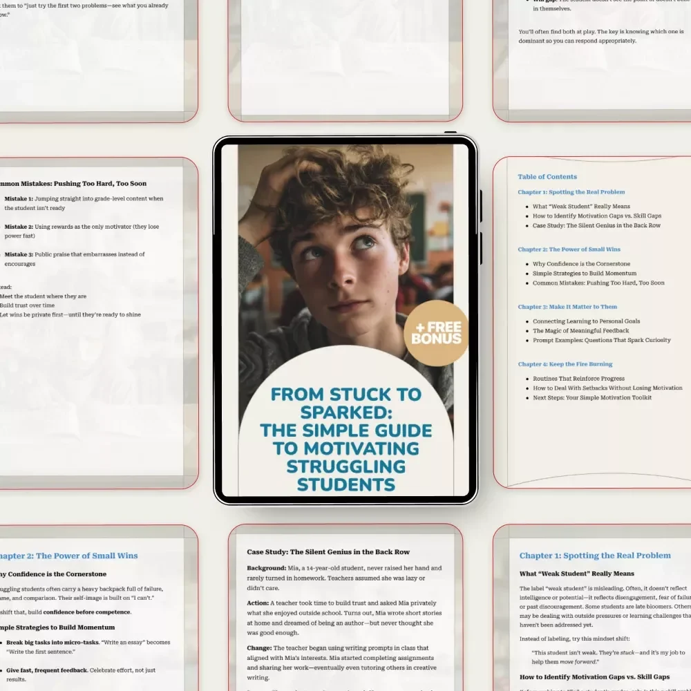 From Stuck to Sparked: The Simple Guide to Motivating Struggling Students - eBook Download for Teachers, Parents & Educators