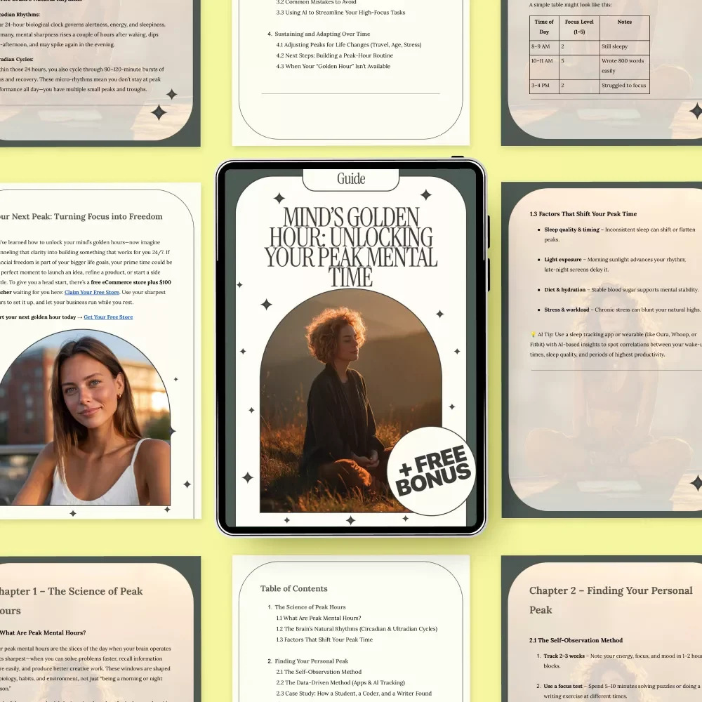 Mind’s Golden Hour: Unlocking Your Peak Mental Time – A Practical Guide on How to Find Your Peak Mental Hours for Focus, Productivity, and Smarter Work