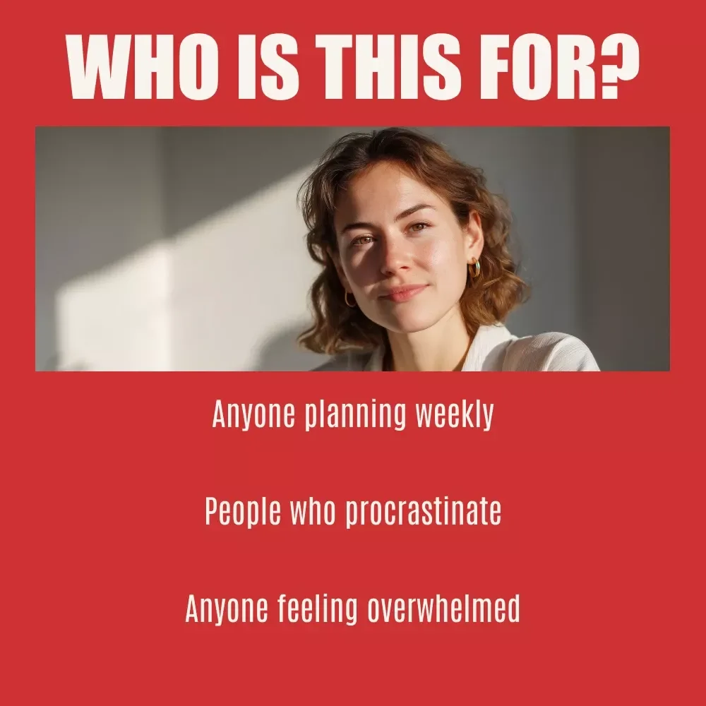 Peak Productivity & Smart Planning Checklist – How to Plan Your Week Using Peak Mental Windows for Focused, Stress-Free Scheduling