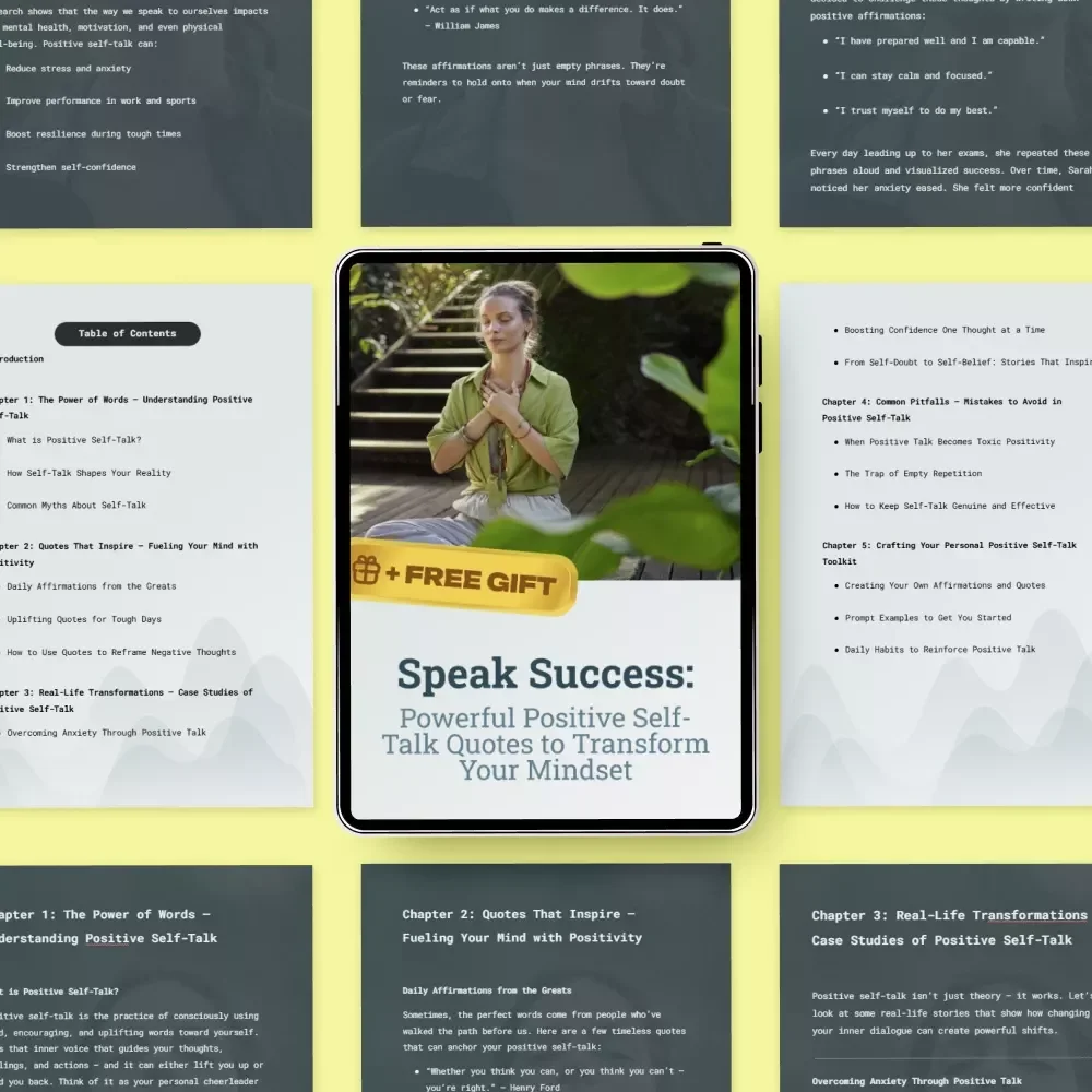 Speak Success: Powerful Positive Self-Talk Quotes to Transform Your Mindset | Inspirational Ebook for Daily Confidence & Growth
