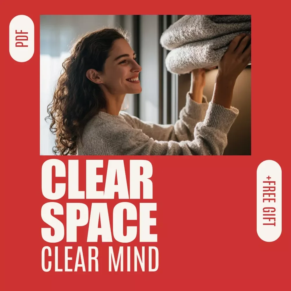 The Clear Space, Clear Mind Declutter Checklist | Simple Daily System for How to Set a Declutter Habit | Printable & Digital Minimalist Home Organization Guide