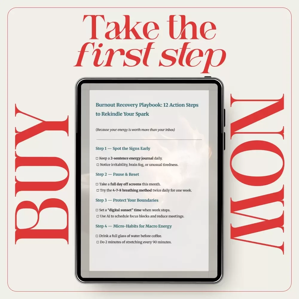 Burnout Recovery Playbook: 12 Action Steps to Rekindle Your Spark - Digital Download Checklist