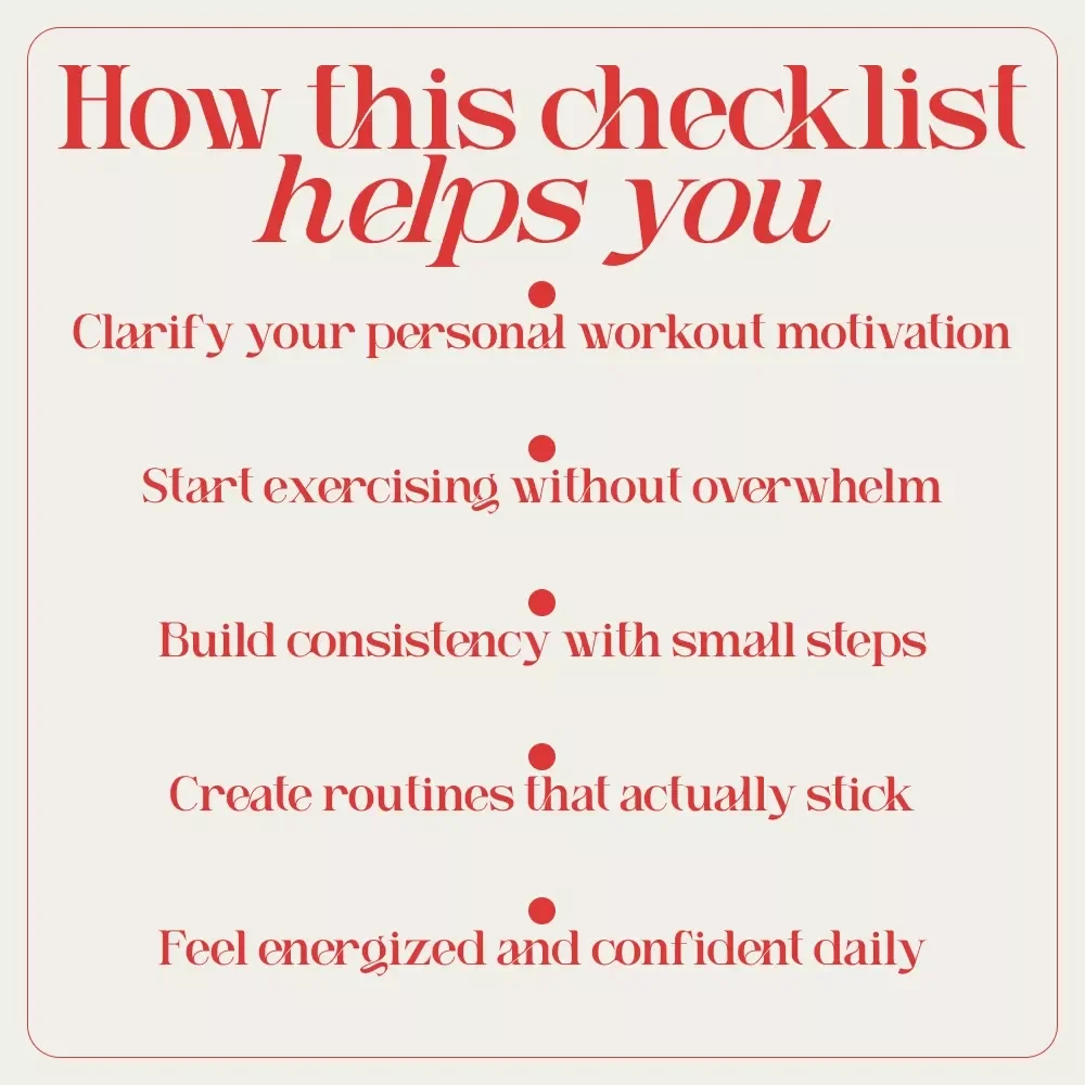 Get Moving Motivation Checklist: Your Simple Steps to Workout Success | Easy Fitness Starter Guide for Anyone Asking How Do I Get Motivated to Work Out