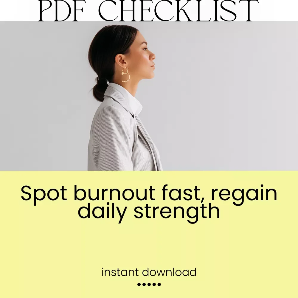 Your Burnout Survival Checklist: Spot, Stop, and Strengthen | Printable PDF Checklist for Causes of Burnout Syndrome | Simple Burnout Recovery Tool