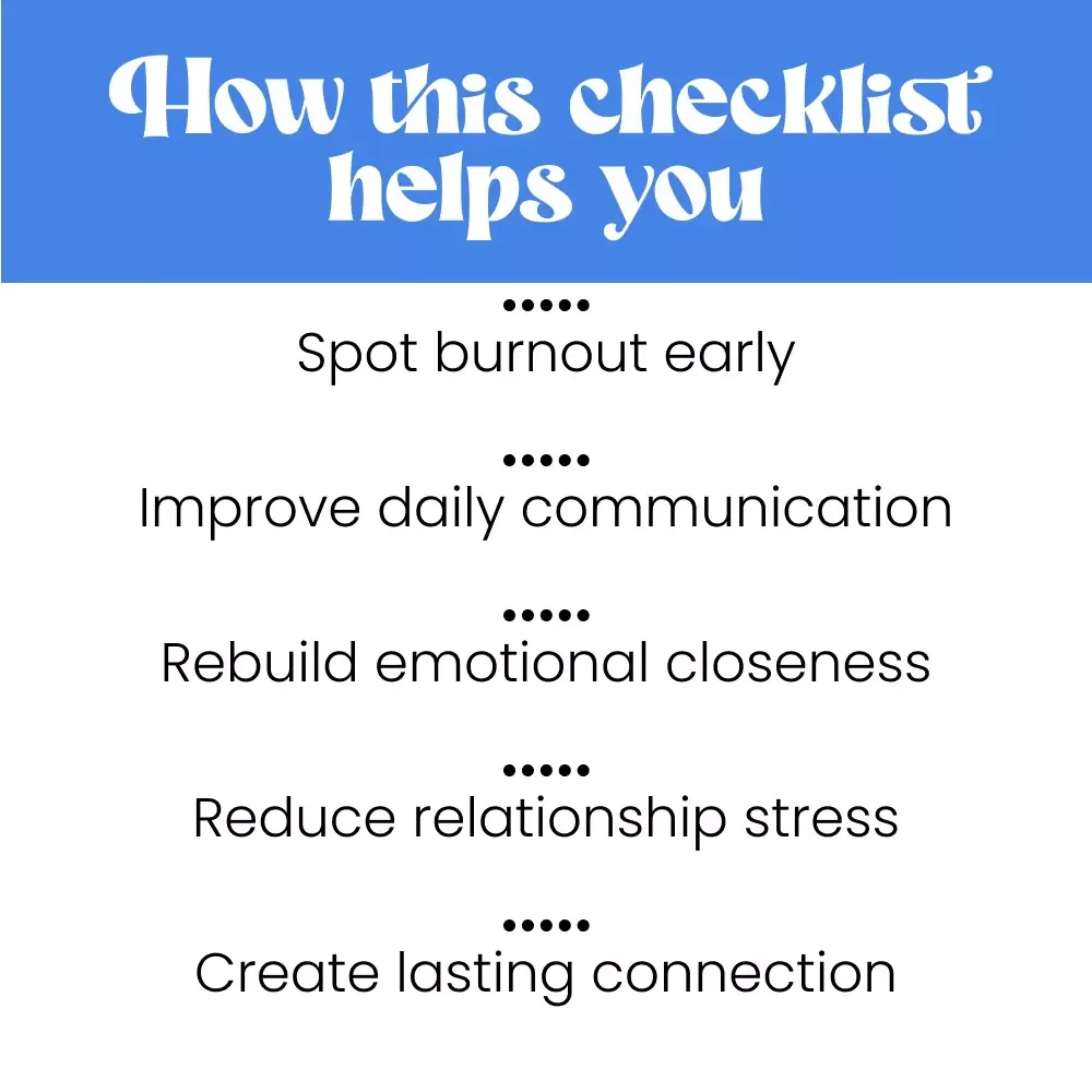 Checklist: Rekindle & Thrive — Your Relationship Burnout Recovery Plan | Relationship Burnout Checklist for Couples, Emotional Reconnection & Communication Reset