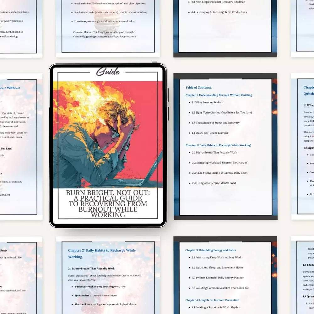 Burn Bright, Not Out: A Practical Guide to Recovering from Burnout While Working – How to Recover from Burnout While Still Working Digital Guide