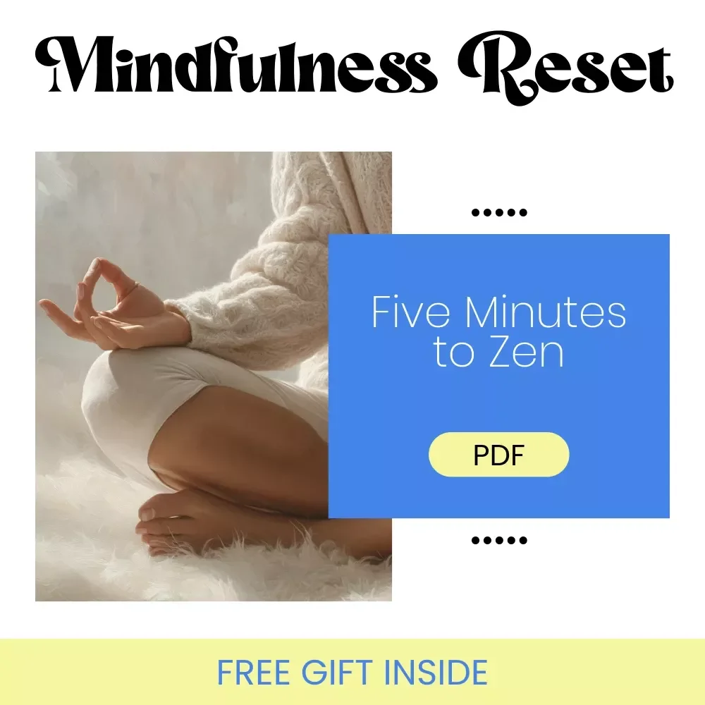 Your Quick & Quirky Mindfulness Reset Checklist: Five Minutes to Zen | Printable Digital Checklist for Mindfulness Practices You Can Do in Under Five Minutes | Instant Download