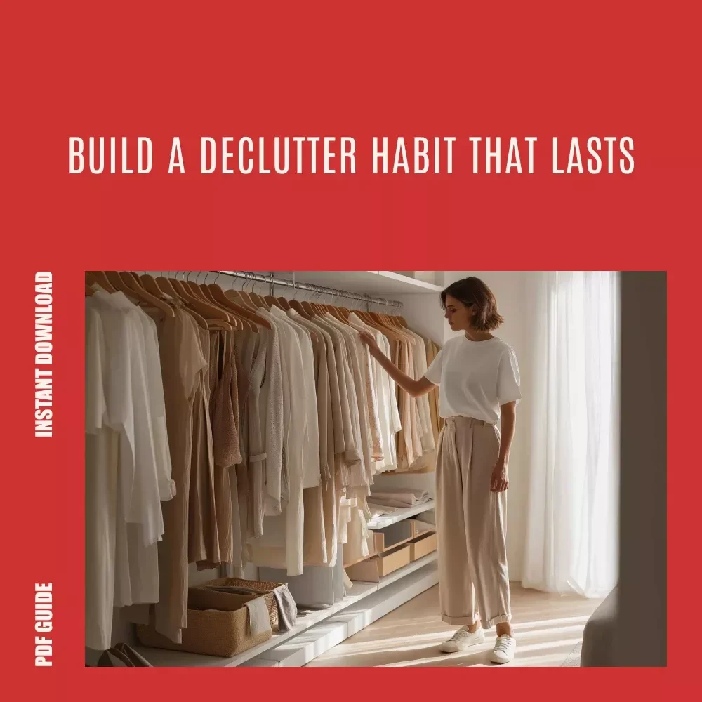 Clear Space, Clear Mind: Building a Daily Declutter Habit That Sticks | Practical Guide on how to set a declutter habit for a Calm, Organized Life
