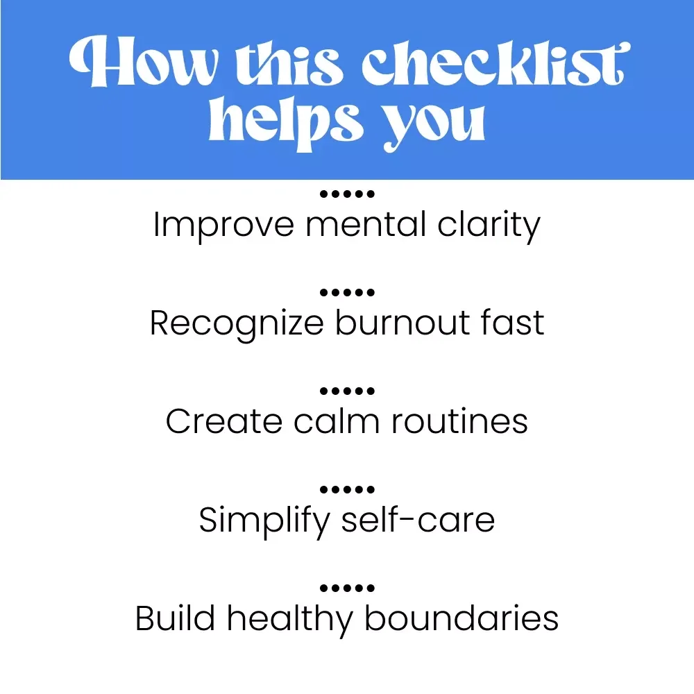 Your Essential Burnout Recovery Checklist: 7 Steps to Reclaim Emotional Energy | Printable Self-Care & Emotional Burnout Syndrome Reset Guide