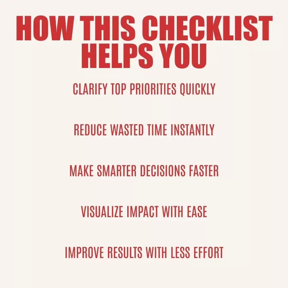 The 80/20 Action Checklist: Master Pareto Power in Minutes | Pareto Chart Checklist for Productivity, Business Focus & Smart Decision-Making