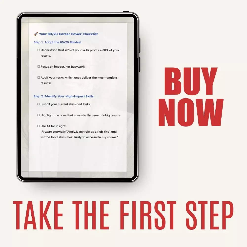 Your 80/20 Career Power Checklist – Applying the Pareto Rule to Career Skill Development for Faster Growth & Focused Success