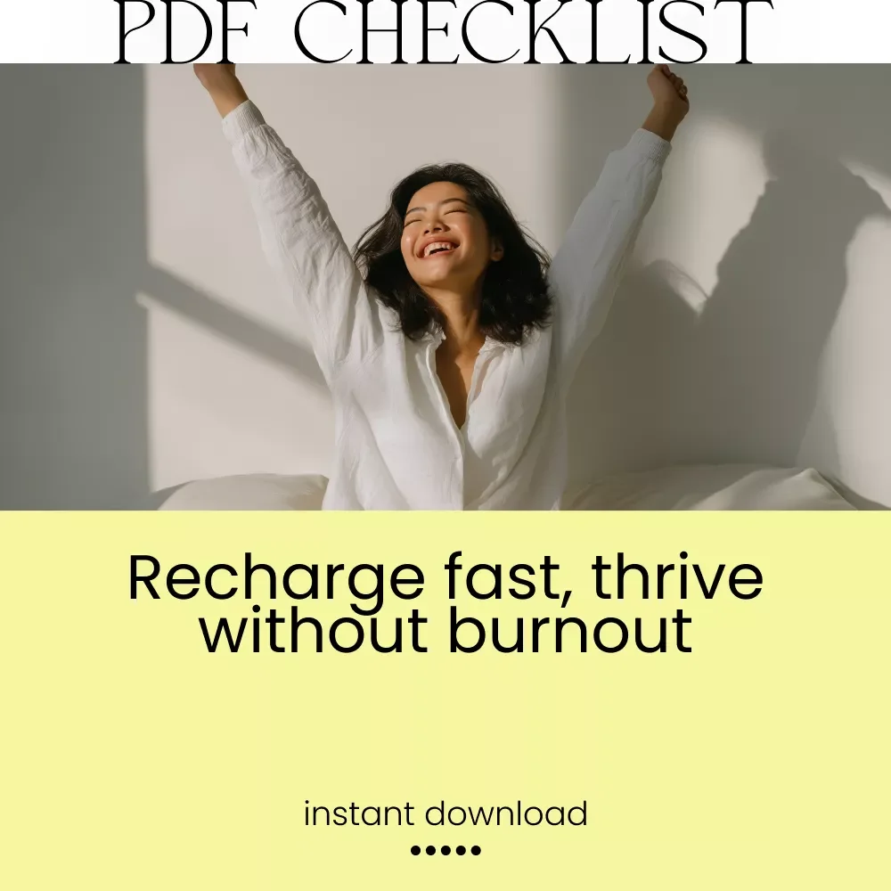 Burnout Reset: Your Quick-Action Checklist to Recharge and Thrive | Digital Checklist for Coping With Burnout Syndrome | Printable Self-Care & Recovery Tool