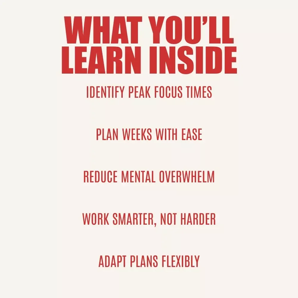 Master Your Week: Unlocking Peak Mental Windows for Smarter Planning | Weekly Planning Guide to Learn How to Plan Your Week Using Peak Mental Windows