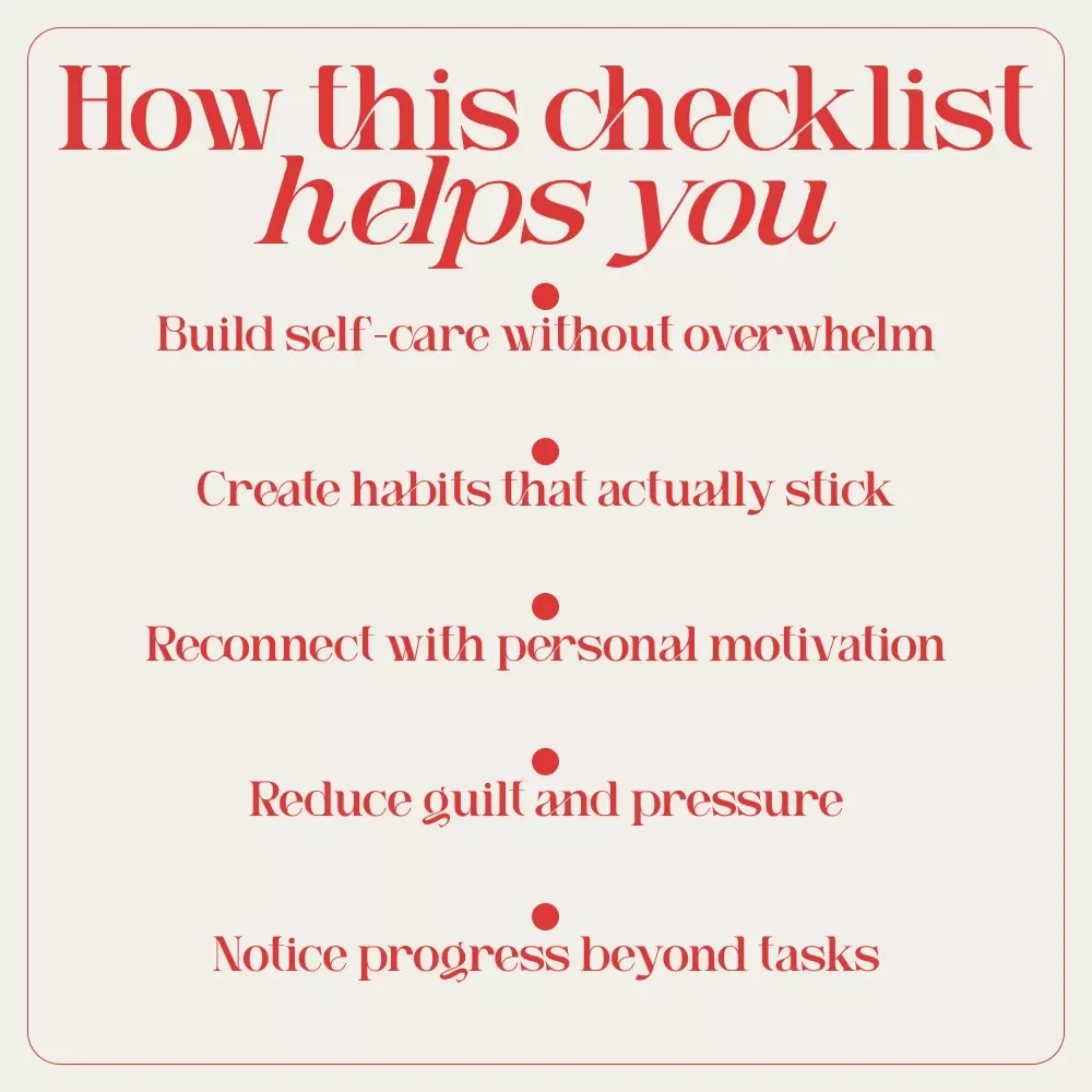 The “Fuel Your Fire” Self-Motivation Checklist | Easy Daily Self-Care Reset | how to motivate yourself to take care of yourself