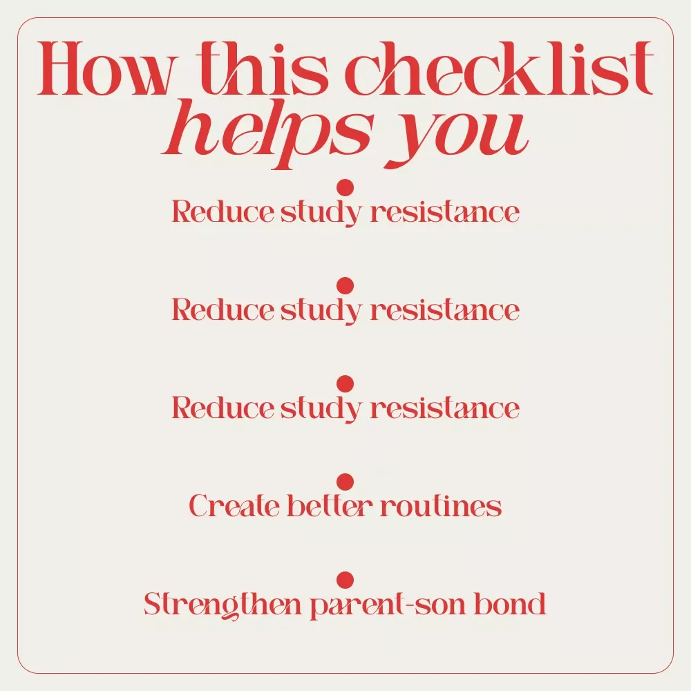 The Spark-Up Checklist: 12 Simple Ways to Motivate Your Teenage Son to Study