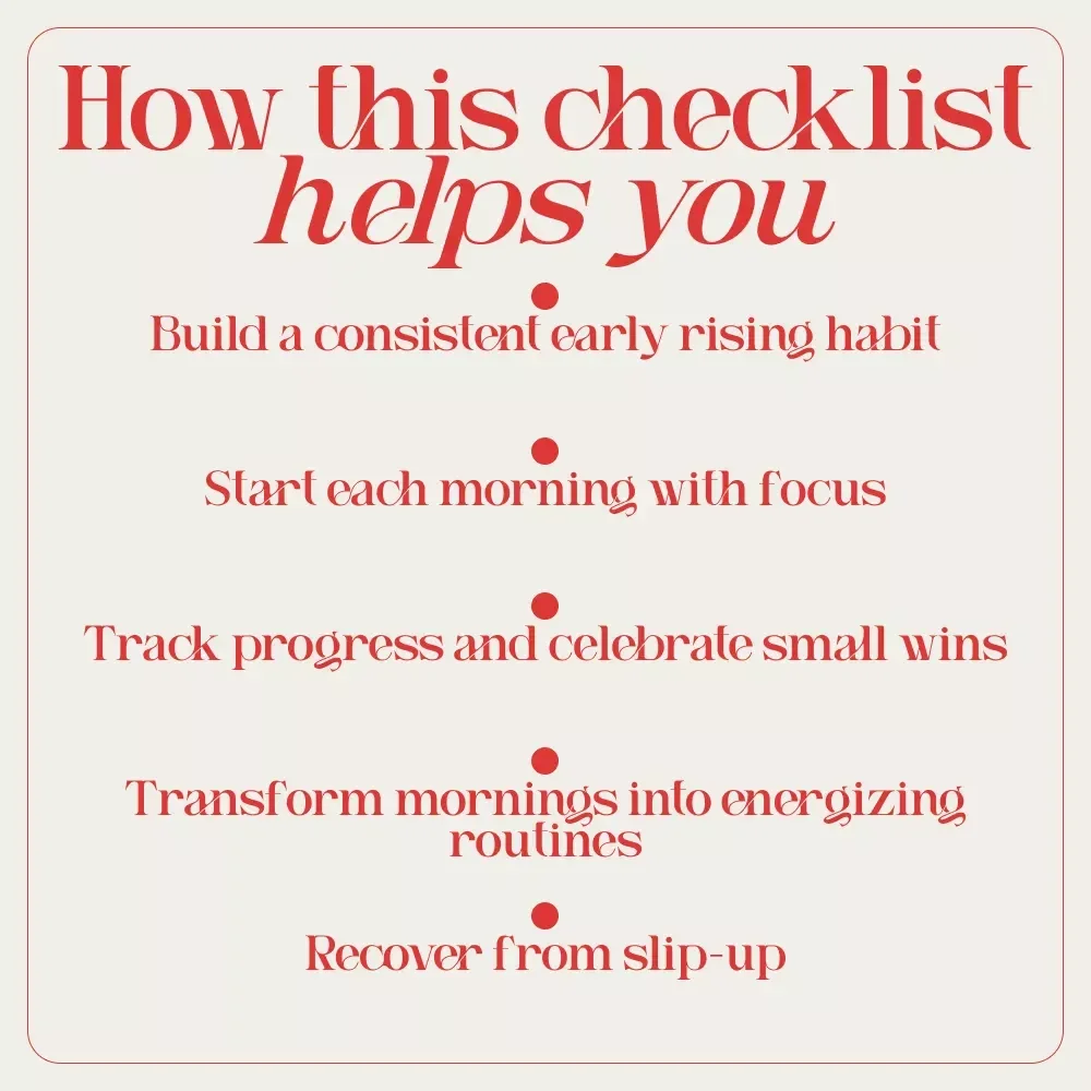 Your Early Riser’s Power Checklist: 8 Steps to Wake Up Motivated & Shine Bright – How to Motivate Yourself to Wake Up Early