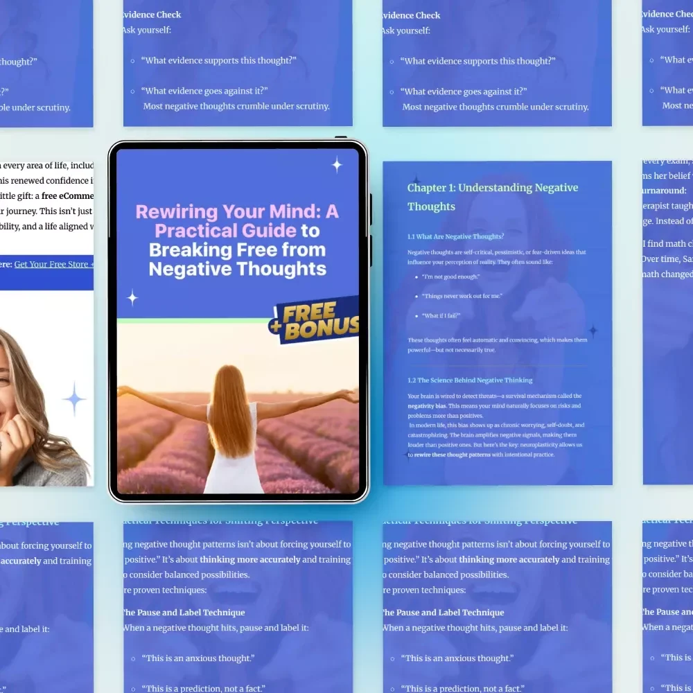 Rewiring Your Mind: A Practical Guide to Breaking Free from Negative Thoughts | Digital Guide for Mindset Growth | Self-Help PDF for how to overcome negative thoughts effectively | Mental Wellness Download
